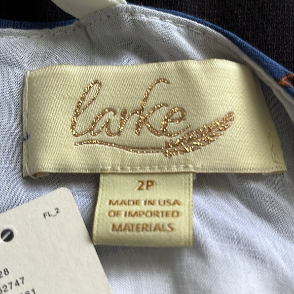 Anthropologie Larke Loretta Ruffled blue motif high low Petite Dress size 2P - Picture 3 of 16